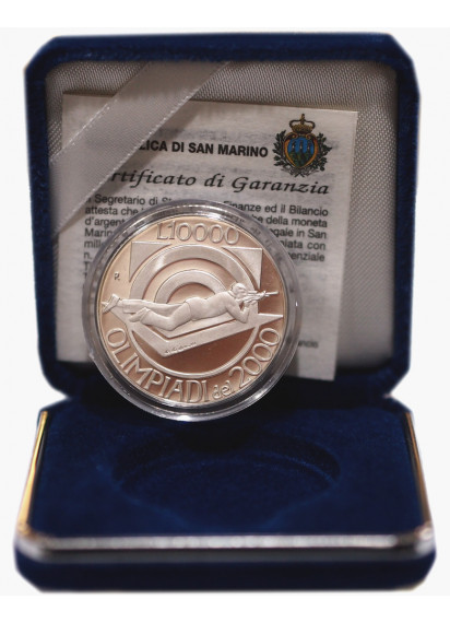 1999 - 10.000 lire San Marino argento proof Olimpiadi del 2000 Sidney